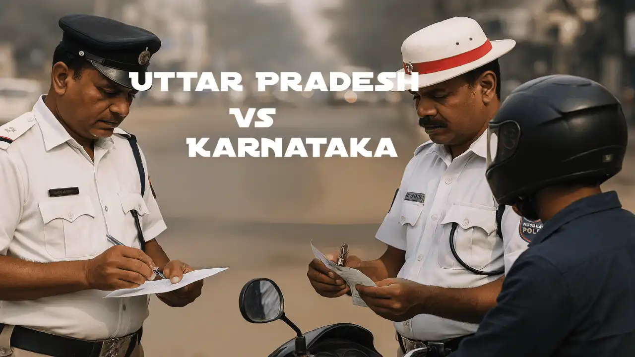 Challan Penalties Differences Between Karnataka and Uttar Pradesh