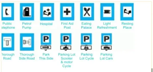 Nearby facilities signs