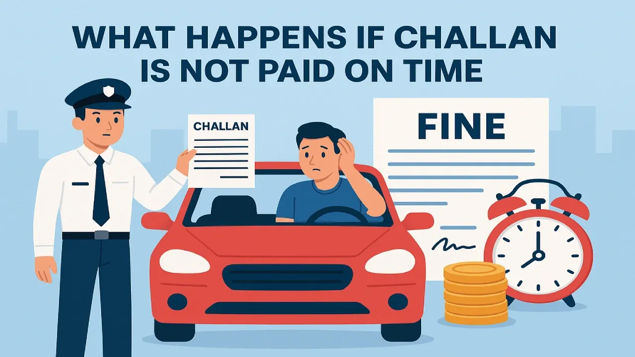 What happens if challan is not paid on time